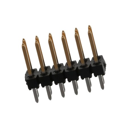 Molex Board Connector, 12 Contact(S), 2 Row(S), Male, Straight, 0.1 Inch Pitch, Solder Terminal, Black 901310766